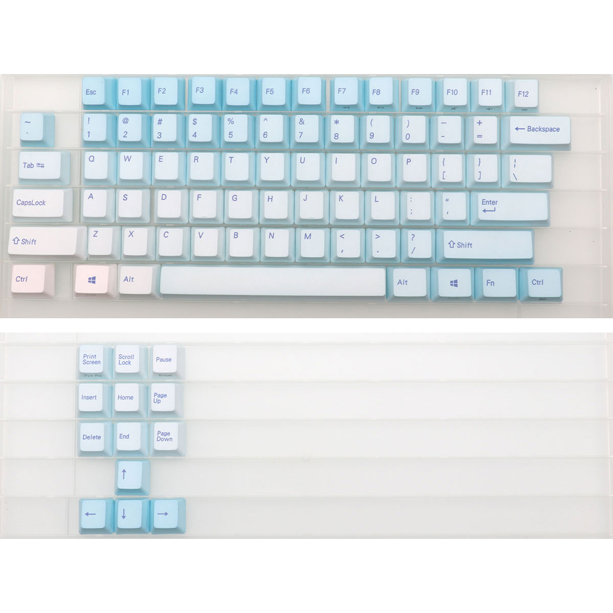 Gaming Keyboard Blue - 87 キーフロストブルーキーキャップチェリープロファイル PBT 染料サブキーキャップ Mx スイッチゲーミングメカニカルキーボード用