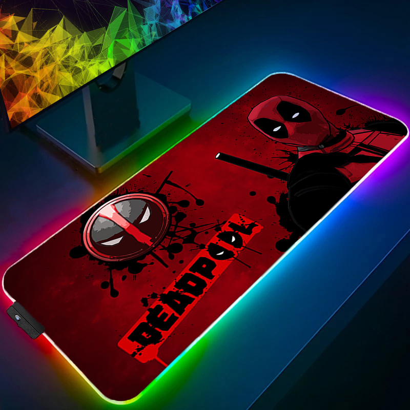 Gaming Keyboard Theme - LED マウスパッドゲーミングバックライトロックエッジアニメアクセサリー RGB マウスパッドゲーマー PC コンプリートコンピュータ
