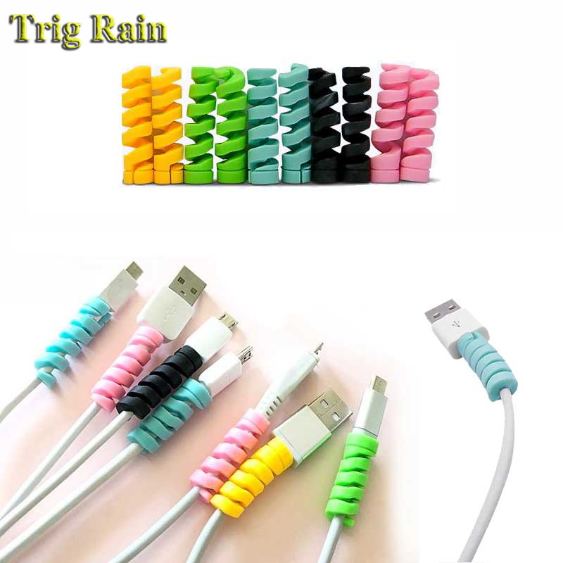Coiled Usb Cable - スパイラルケーブルプロテクターデータラインシリコーンボビンワインダー保護iphoneサムスンandroid用usb充電イヤホンケースカバー
