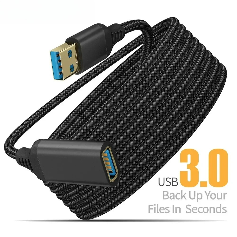 Coiled Usb Cable - 0.5/1/2/3/5m ナイロン編組 USB 3.0 オス-メス高速伝送データケーブル ラップトップ