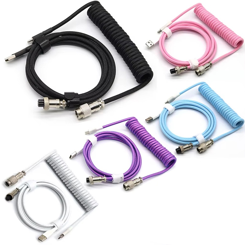 Coiled Usb Cable - メカニカルキーボードコイル状ケーブルアビエーターケーブルタイプ C から USB コネクタキーボード航空ケーブルゲームキーボードアクセサリー用