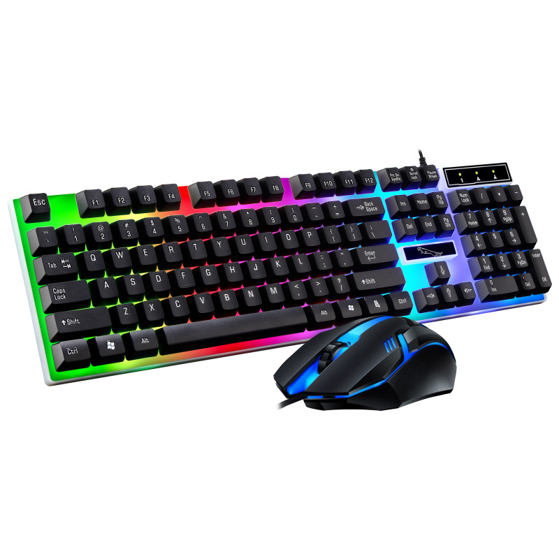 Gaming Keyboard Bundle - RGBゲーミングキーボードとマウスキット,ゲーマーキーボードとマウスキット,PCおよびWindows用の有線メカニカルゲーミングキーボード