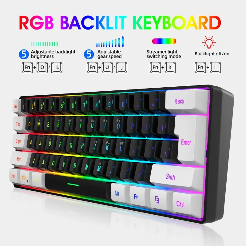 キーボードとマウス 60% コンピューターゲームコンボキット - Gaming Keyboard And Mouse Combo のレビューと価格