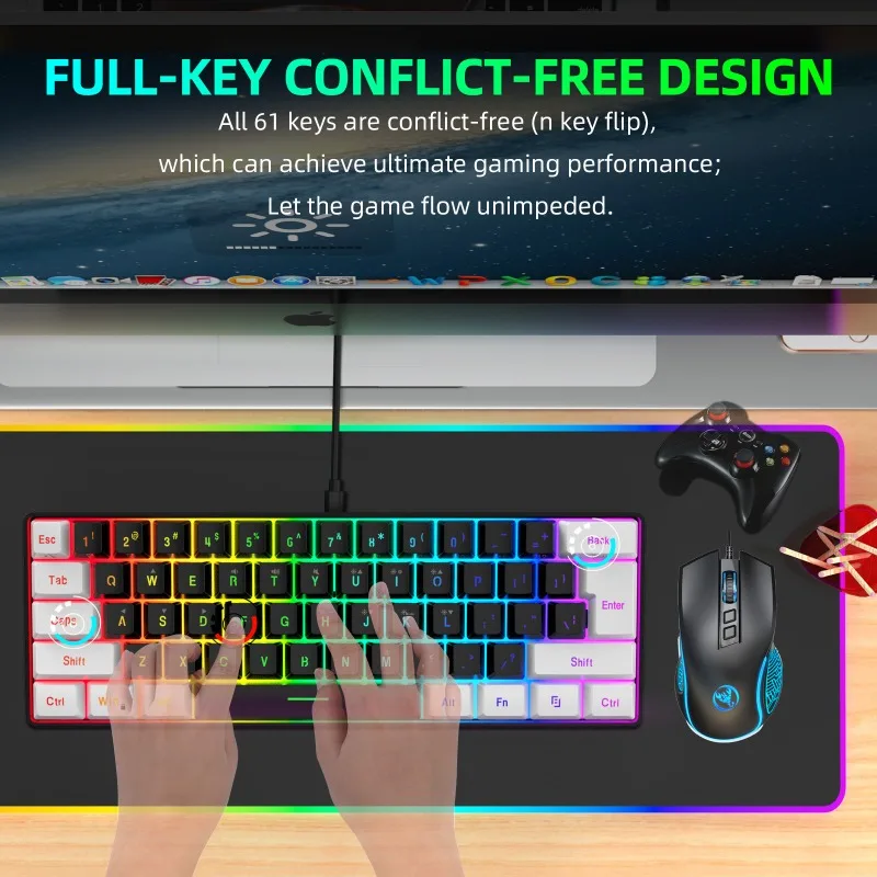 キーボードとマウス 60% コンピューターゲームコンボキット - Gaming Keyboard And Mouse Combo のレビューと価格