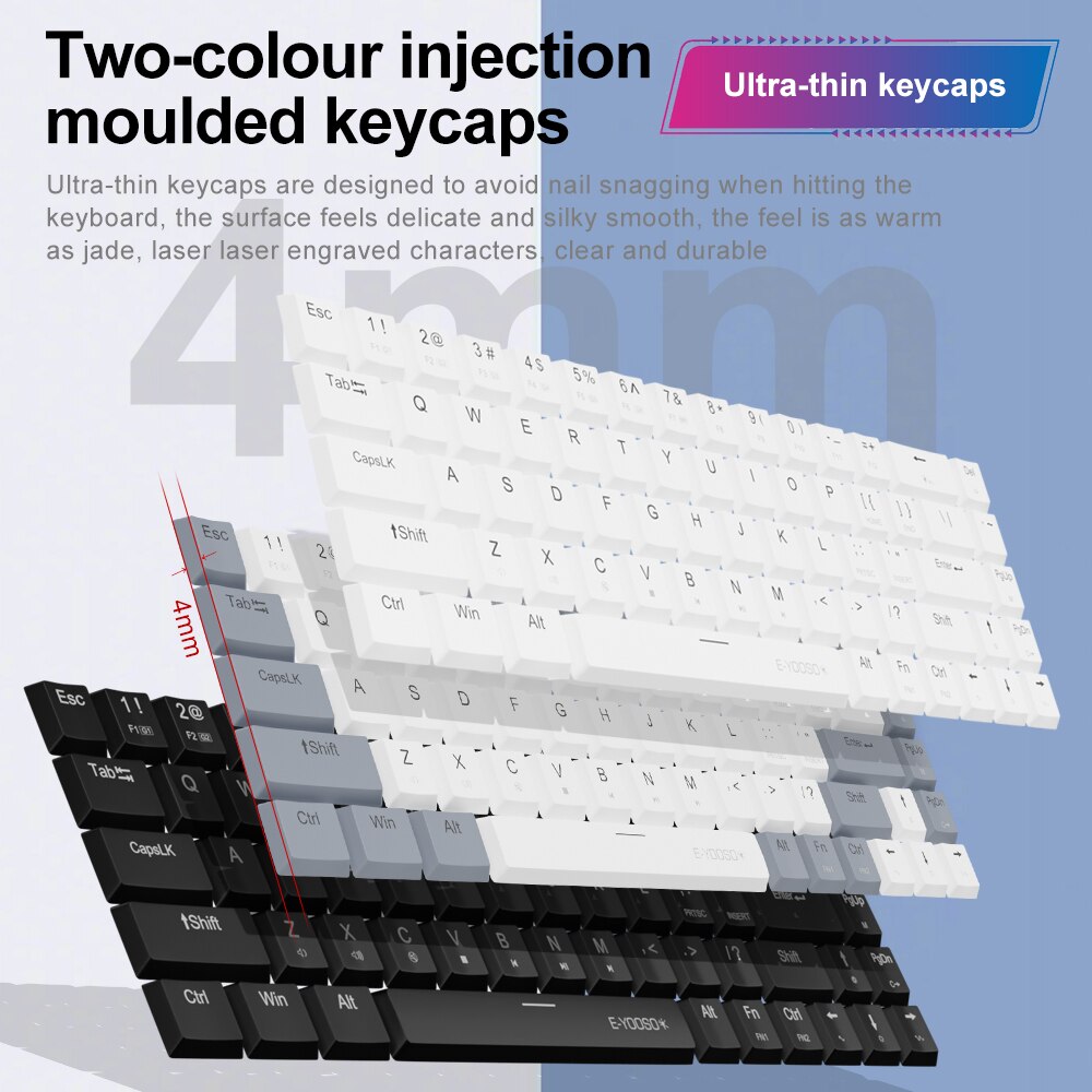 E-YOOSO a68 rgbミニスリムUSB有線機械式ゲー - Gaming Keyboard Bundle のレビューと価格