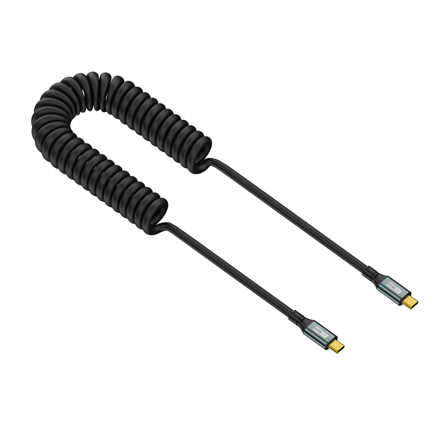 PD 100W USB C to Type C コイル式高速 - Coiled Usb Cable のレビューと価格