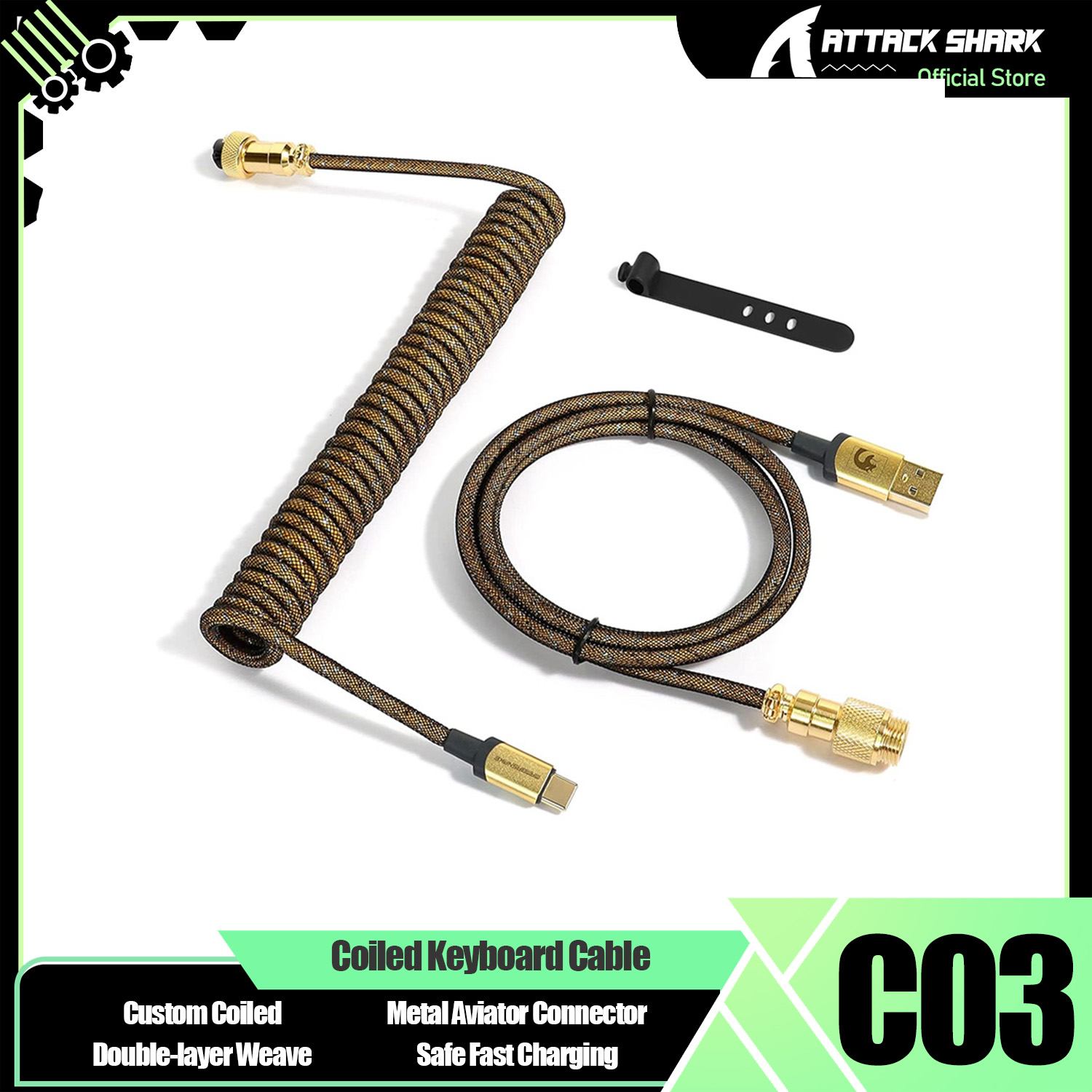 ATTACK SHARK * MAMBASNAKE C03  - Coiled Usb Cable のレビューと価格