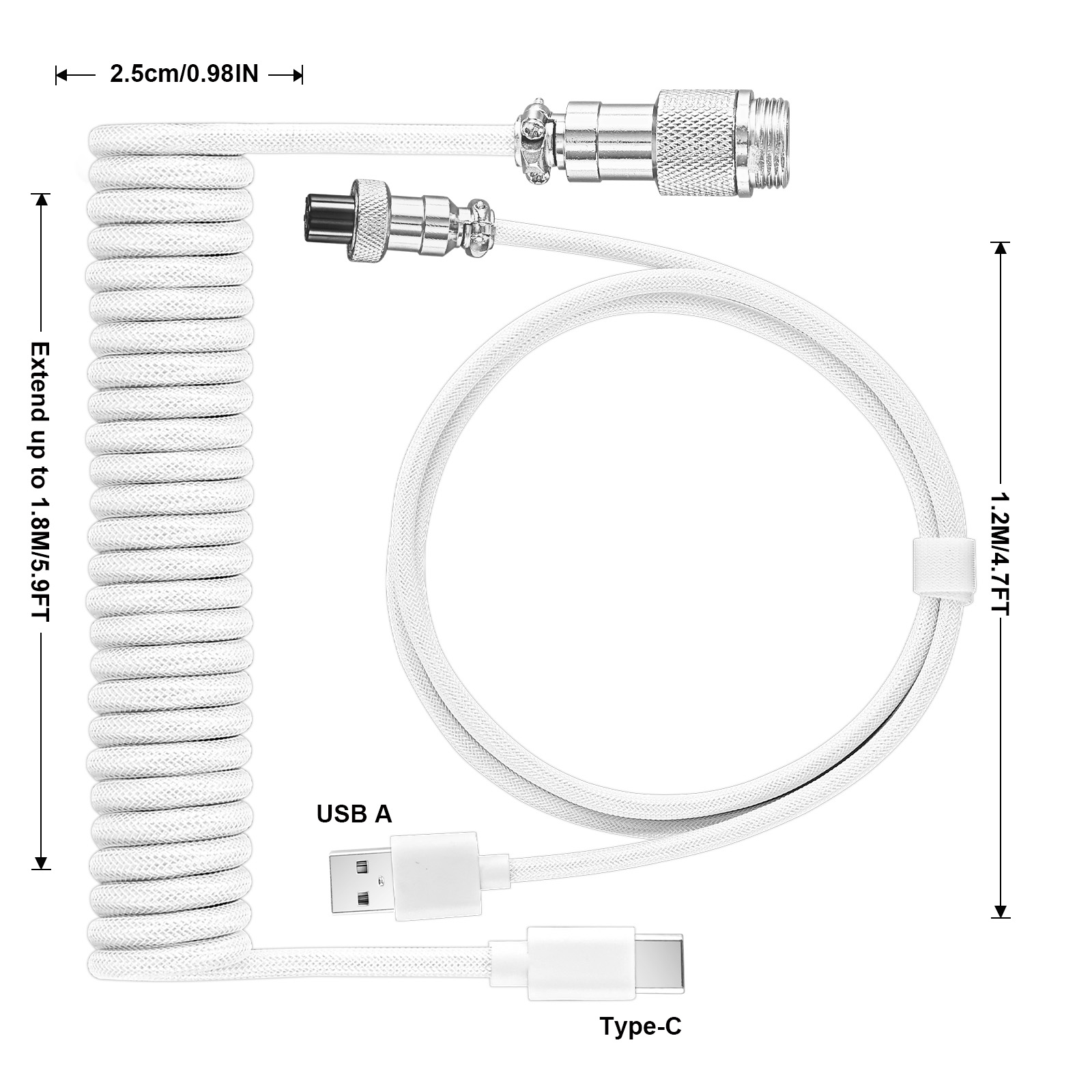 メカニカルキーボードコイル状ケーブルアビエーターケーブルタイ - Coiled Usb Cable のレビューと価格