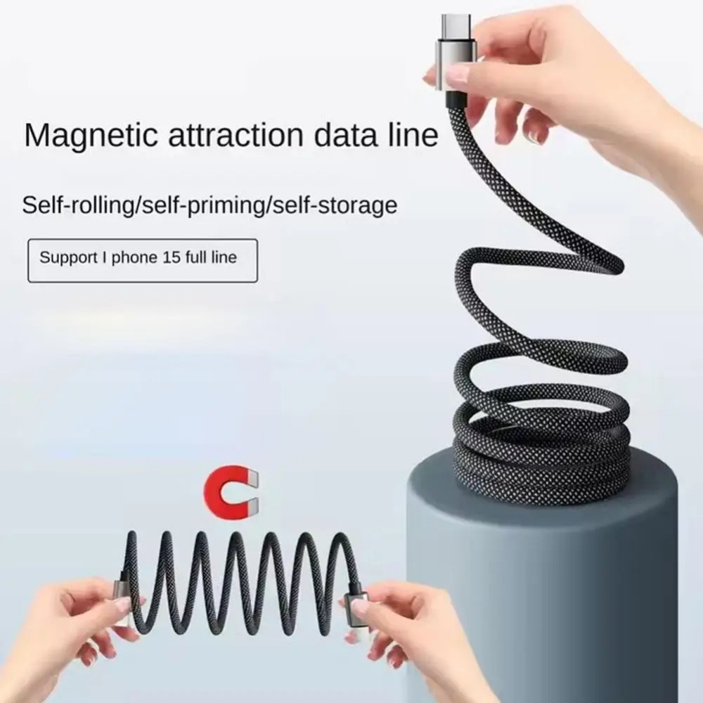 65Wセルフコイリング磁気吸着式USB-C急速充電ケーブル、 - Coiled Usb Cable のレビューと価格