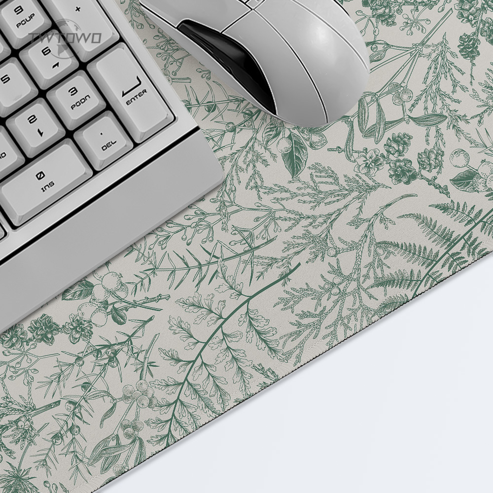 緑の花草の美学ゲーミングマウスパッド、滑り止めカーペット、メ - Gaming Keyboard And Mouse Combo のレビューと価格