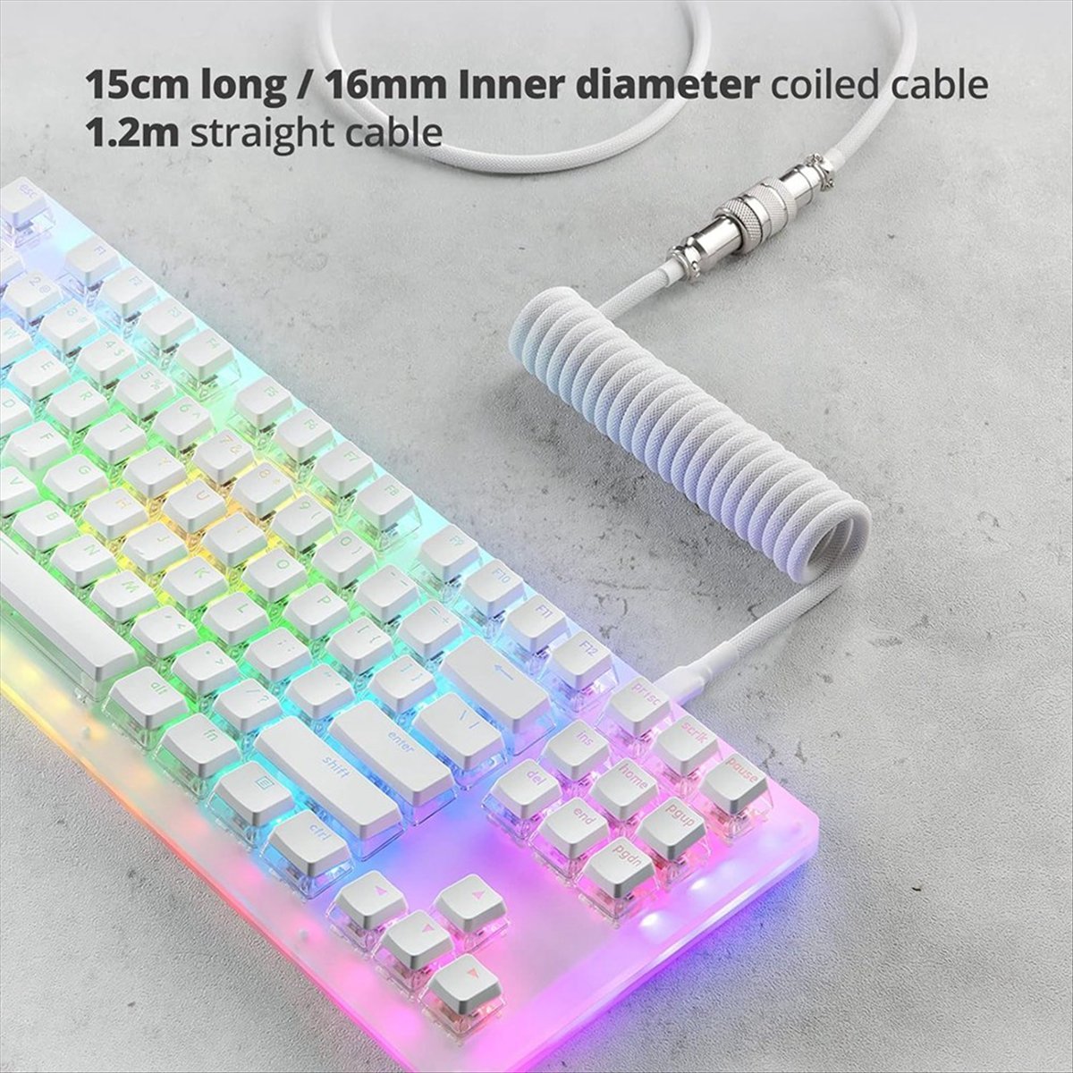 AAAE USB Type-C ゲーミングキーボード用ケーブ - Coiled Usb Cable のレビューと価格