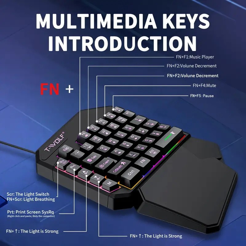 FocusOnPC TF900 2-in-1モバイルゲーミン - Gaming Keyboard And Mouse Combo のレビューと価格