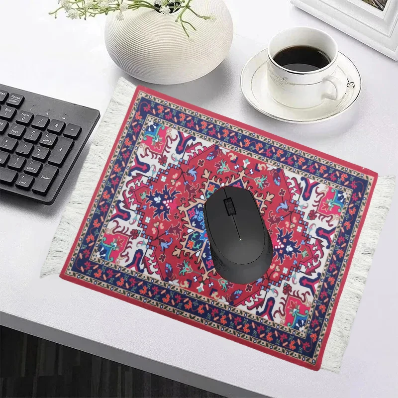 ミニペルシャ織りラグマットマウスパッド、フリンジ付き、ノート - Gaming Keyboard And Mouse Combo のレビューと価格