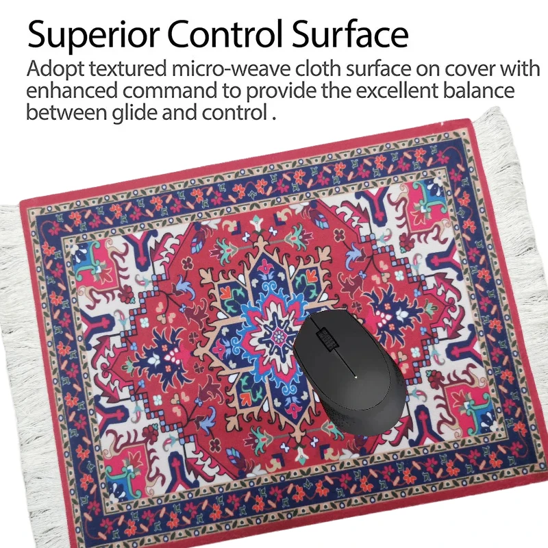 ミニペルシャ織りラグマットマウスパッド、フリンジ付き、ノート - Gaming Keyboard And Mouse Combo のレビューと価格