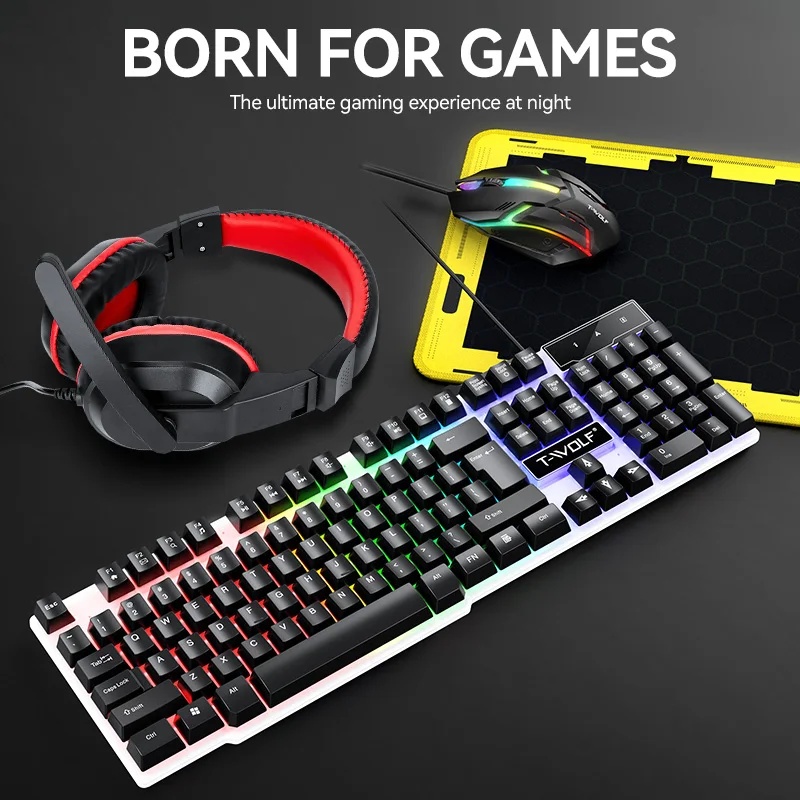 新しいUSBキーボードとマウスのゲーミングヘッドセットコンボ - Gaming Keyboard And Mouse Combo のレビューと価格