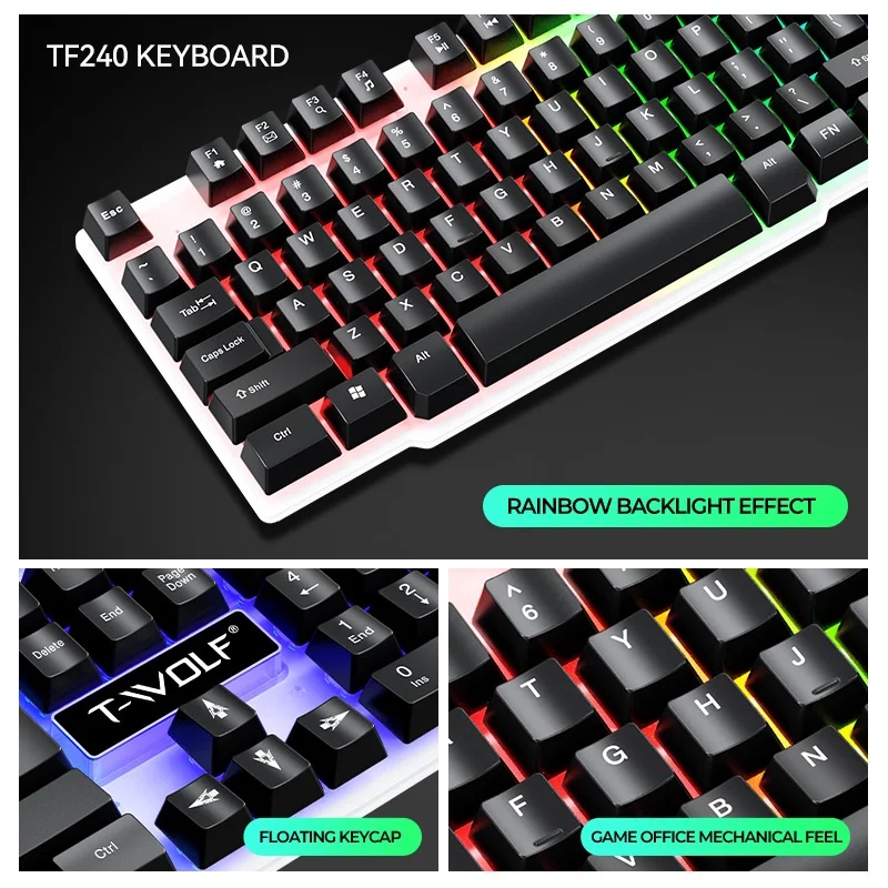 新しいUSBキーボードとマウスのゲーミングヘッドセットコンボ - Gaming Keyboard And Mouse Combo のレビューと価格