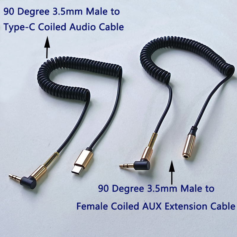 1PC 90度 3.5mm 1.5M コイル状ジャックオーデ - Coiled Usb Cable のレビューと価格