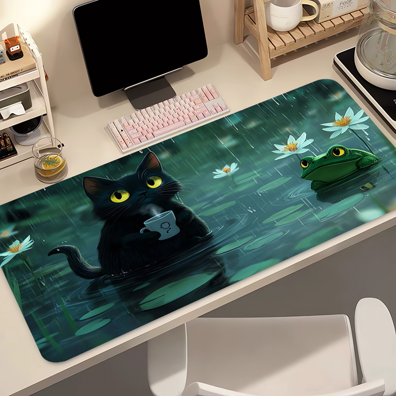 かわいい黒猫シリコンソフトゲーミングマウスパッド大型キーボー - Gaming Keyboard Nearby のレビューと価格