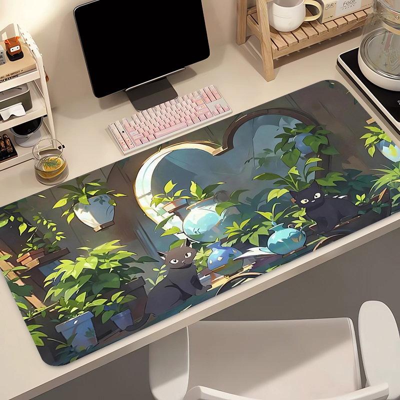 かわいい黒猫シリコンソフトゲーミングマウスパッド大型キーボー - Gaming Keyboard Nearby のレビューと価格