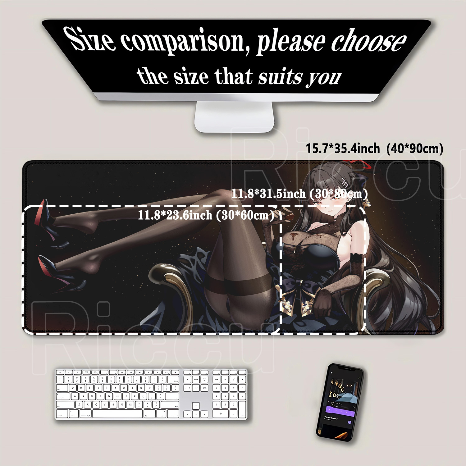 アニメガールツカツキリオブルーアーカイブHD印刷かわいいマウ - Gaming Keyboard Blue のレビューと価格